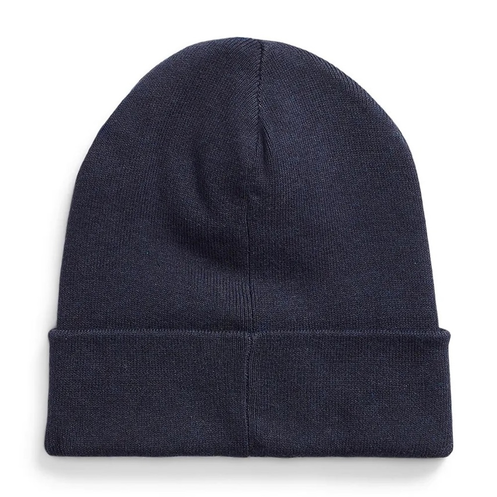 Polo by Ralph Lauren Dark Blue Beanie with Red Emblem - Picture 2 of 4